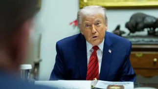 Prezydent USA Donald Trump. Fot. PAP/EPA/AARON SCHWARTZ / POOL