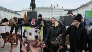 Uczestnicy Marszu dla Zwierząt pod hasłem „Zerwijcie łańcuchy, odrzućcie weto”. Fot. PAP/Leszek Szymański