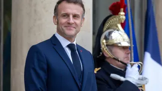 Президент Франции Эммануэль Макрон. Fot. PAP/EPA/CHRISTOPHE PETIT TESSON