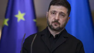 Prezydent Wołodymyr Zełenski Fot. PAP/EPA/CLEMENS BILAN