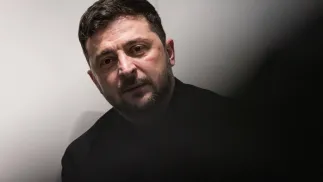 Президент Украины Владимир Зеленский. Fot. PAP/EPA/NADJA WOHLLEBEN / POOL 