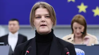 Jana Poczobut, córka Andrzeja Poczobuta, fot. PAP/EPA/RONALD WITTEK