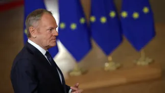 Премьер-министр Польши Дональд Туск. Fot. PAP/EPA/OLIVIER MATTHYS