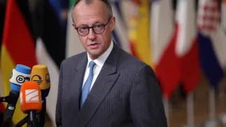 Канцлер Германии Фридрих Мерц.	Fot. PAP/EPA/OLIVIER MATTHYS