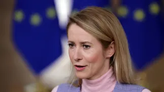 Министр иностранных дел ЕС Кая Каллас. Fot. PAP/EPA/OLIVIER MATTHYS