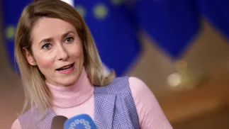 Кая Каллас. Fot. PAP/EPA/OLIVIER MATTHYS