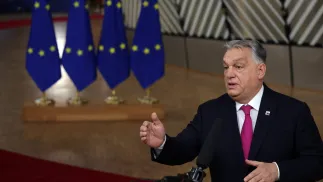 Виктор Орбан. Fot. PAP/EPA/OLIVIER MATTHYS