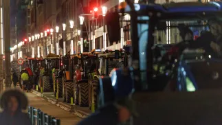 Protest rolników w Brukseli Fot. PAP/EPA/OLIVIER MATTHYS