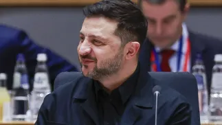 Володимир Зеленський  Fot. PAP/EPA/STEPHANIE LECOCQ / POOL 