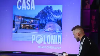 Prezentacja projektu Domu Polskiego "Casa Polonia" funkcjonującego podczas XXV Zimowych Igrzysk Olimpijskich Mediolan-Cortina 2026 Fot. PAP/Piotr Nowak