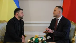 Prezydent Karol Nawrocki oraz prezydent Ukrainy Wołodymyr Zełenski. Fot. PAP/Paweł Supernak