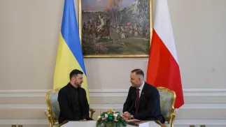 Владимир Зеленский и Кароль Навроцкий.Fot. PAP/Paweł Supernak