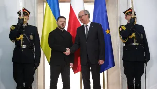 Володимир Зеленський і Влодзімєж Чажастий. Fot. PAP/Tomasz Gzell