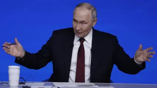 Władimir Putin podczas programu „Bezpośrednia linia”. Fot. PAP/EPA/SERGEI ILNITSKY