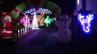 Świąteczna iluminacja we wsi Popowo. Fot. PAP/Lech Muszyński