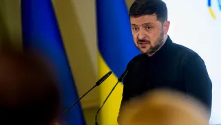 Prezydent Ukrainy Wołodymyr Zełenski. Fot. PAP/Vladyslav Musiienko