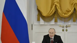 Prezydent Rosji Władimir Putin. Fot. PAP/EPA/	ALEXANDER NEMENOV/AFP / POOL