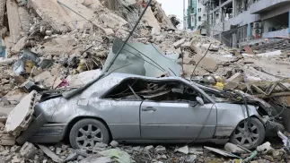 Izraelskie lotnictwo po raz pierwszy od rozpoczęcia walk zbombardowało centrum Bejrutu. Fot. PAP/EPA/	WAEL HAMZEH