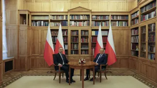 Prezydent Karol Nawrocki i premier Donald Tusk. Fot. Mikołaj Bujak/KPRP