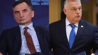 Zbigniew Ziobro i Viktor Orban Fot. PAP/Art Service/EPA/OLIVIER HOSLET