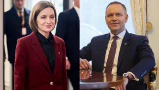 Prezydent Mołdawii Maia Sandu; prezydent RP Karol Nawrocki. Fot. PAP/EPA/THOMAS TRAASDAHL/Leszek Szymański