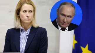 Kaja Kalla, Władimir Putin. Fot. PAP/Victor Kovalchuk/EPA/SERGEI ILNITSKY