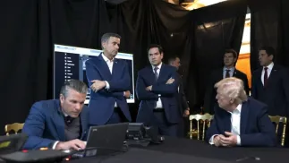 Дональд Трамп, Пит Хегсет, Джон Рэтклифф, Марко Рубио во время просмотра военных действий в Венесуэле. Fot. PAP/EPA/WHITE HOUSE PRESS OFFICE HANDOUT