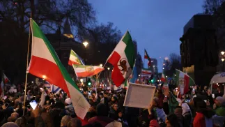 Demonstracja poparcia dla protestujących w Iranie. Fot. EPA/NEIL HALL