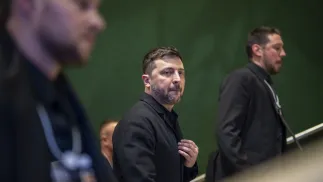 Prezydent Ukrainy Wołodymyr Zełenski. Fot. PAP/EPA/GIAN EHRENZELLER