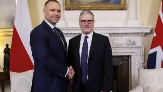 Prezydent Karol Nawrocki i premier Wielkiej Brytanii Keir Starmer. Fot. PAP/EPA/TOLGA AKMEN/POOL