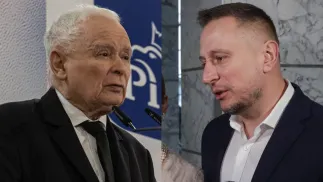 Prezes PiS Jarosław Kaczyński i europoseł KO Krzyszof Brejza. Fot. PAP/Art Service/Tomasz Gzell