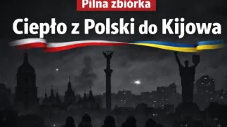Банер акції допомоги Україні "Тепло з Польщі до Києва". Fot. Fundacja "Stand with Ukraine".