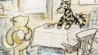 Ilustracja Ernesta Sheparda przedstawiająca Kubusia Puchatka i Tygryska. Fot. PAP/Ernesta Sheparda 