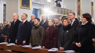 Trzej prezydenci w Wilnie wzięli udział w posiedzeniu Trójkąta Lubelskiego, formatu łączącego Warszawę, Wilno i Kijów. Fot. Mikołaj Bujak/KPRP