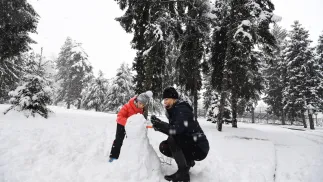 Zimowe aktywności. Fot. EPA/DANIEL DAL ZENNARO 