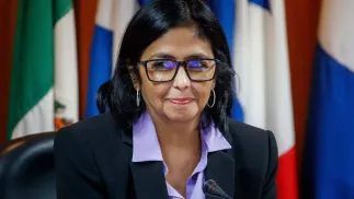 Tymczasowa prezydent Wenezueli Delcy Rodriguez. Fot. PAP/EPA/MIGUEL GUTIERREZ