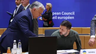 Viktor Orban i Wołodymyr Zełenski, fot. PAP/EPA/EPA POOL/OLIVIER HOSLET / POOL