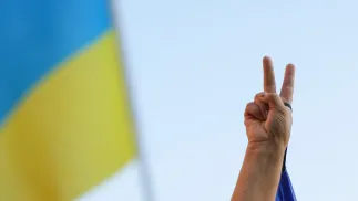 Flaga Ukrainy Fot. PAP/Paweł Supernak