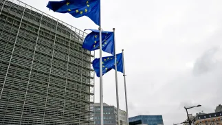 Прапори Європейського Союзу. Фотоілюстрація. Fot. PAP/Wiktor Dąbkowski