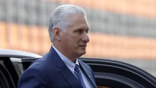 Prezydent Kuby Miguel Diaz-Canel. Fot. PAP/EPA/MAXIM SHEMETOV/REUTERS POOL