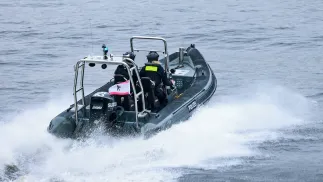 Policja wodna w Niemczech, zdjęcie ilustracyjne, fot. PAP/EPA/HANNIBAL HANSCHKE