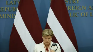 Байба Браже. Fot. PAP/EPA/TOMS KALNINS 