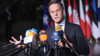 Sekretarz generalny NATO Mark Rutte. Fot. PAP/EPA/ OLIVIER HOSLET