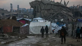 Zniszczona Strefa Gazy, fot. PAP/EPA/MOHAMMED SABER