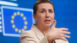 Mette Frederiksen Fot. PAP/EPA/OLIVIER HOSLET