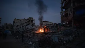 Zniszczona Stefa Gazy Fot. PAP/IPA/HAITHAM IMAD