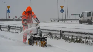 Śnieg na ulicach Koszalina Fot. PAP/Piotr Kowala
