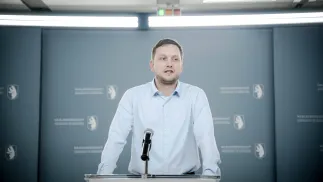 Premier Grenlandii Jens-Frederik Nielsen. Fot. PAP/EPA/OSCAR SCOTT CARL