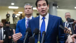 Amerykański sekretarz stanu Marco Rubio. Fot. PAP/EPA/	JIM LO SCALZO