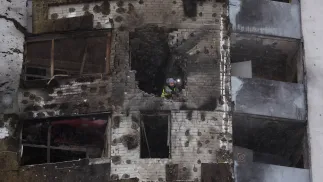 Atak na Ukrainę. Fot. PAP/EPA/SERGEY DOLZHENKO